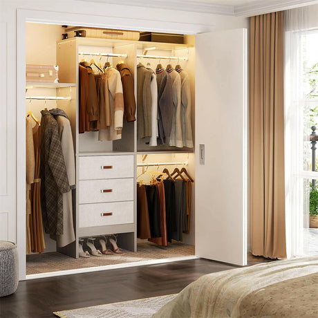 5FT Small Closet System with 3 Fabric Drawers