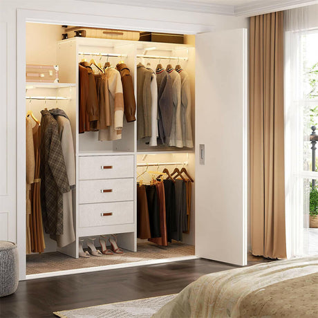 5FT Small Closet System with 3 Fabric Drawers