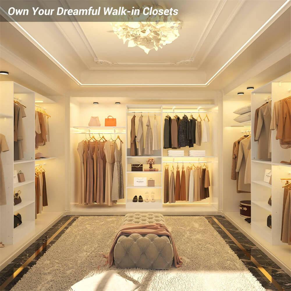 96'' Closet System with 5 Shelves & 3 Ajustable Shelf Towers