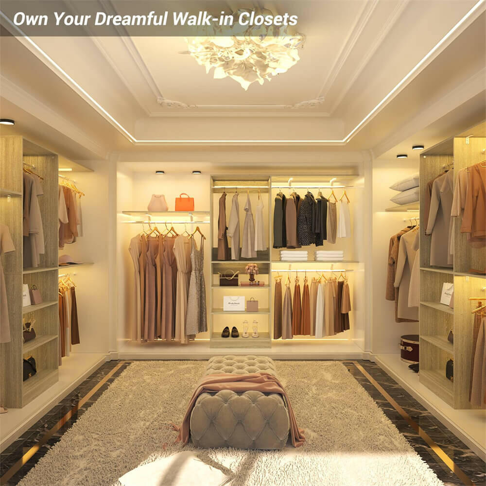 96'' Closet System with 5 Shelves & 3 Ajustable Shelf Towers