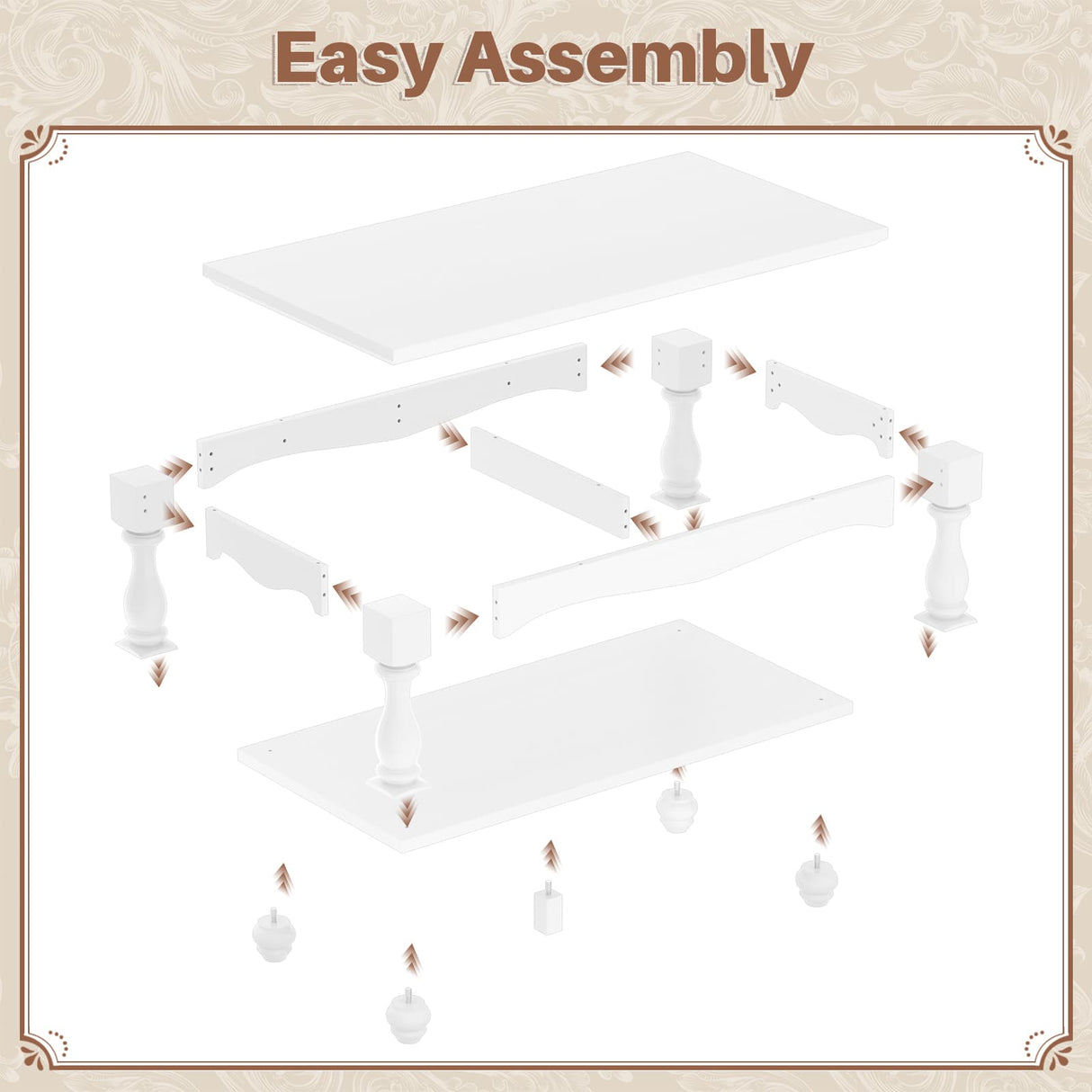 2-Tier Framhouse Coffee Table with Storage