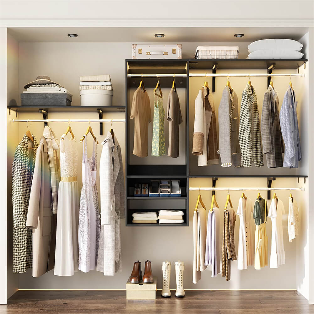Unikito 96 Inch Hanging Closet System, 8FT Wall Mounted Closet Wardrobe ...