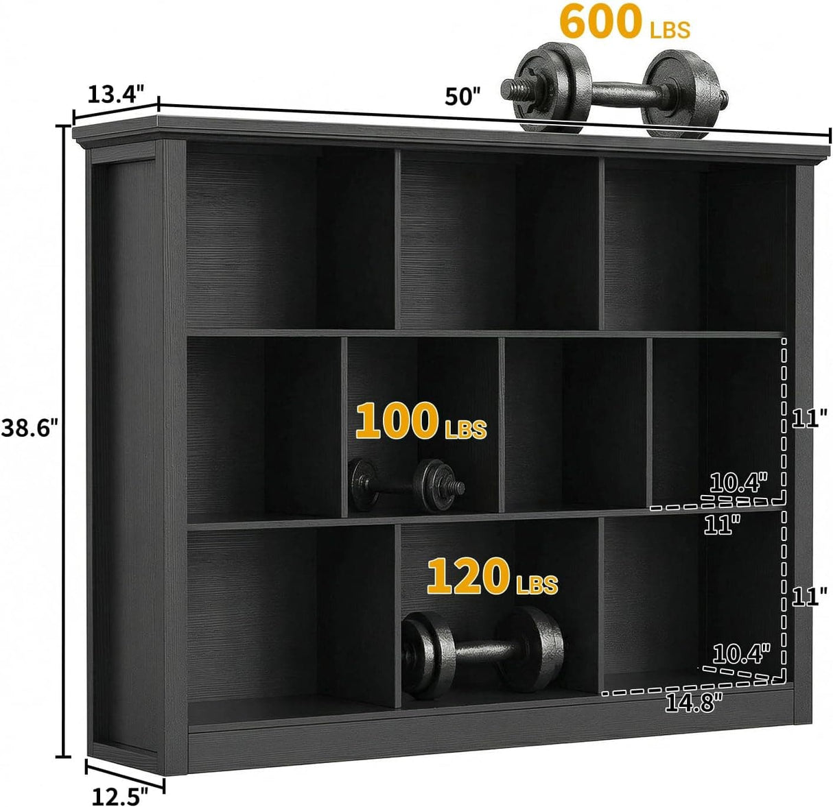 10-Cube Storage Bookcase, Modern Cube Storage Shelf Organizer, Wooden Bookshelf for Living Room, Bedroom, TV Stand & Entryway