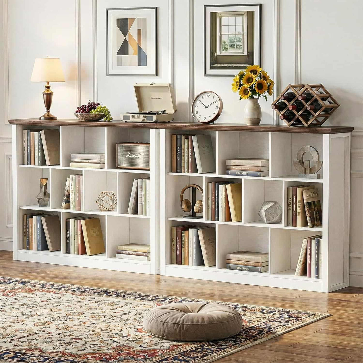 10-Cube Storage Bookcase, Modern Cube Storage Shelf Organizer, Wooden Bookshelf for Living Room, Bedroom, TV Stand & Entryway