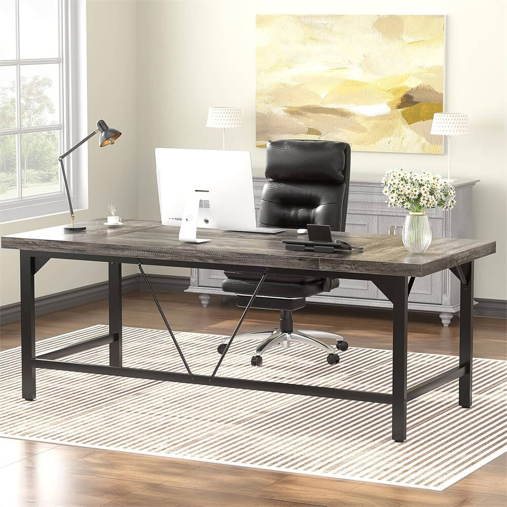 Large Computer Office Desk, 70.8 x 31.5 Inch Extra Long Executive Computer Desk, Heavy Duty 2 Person Desk