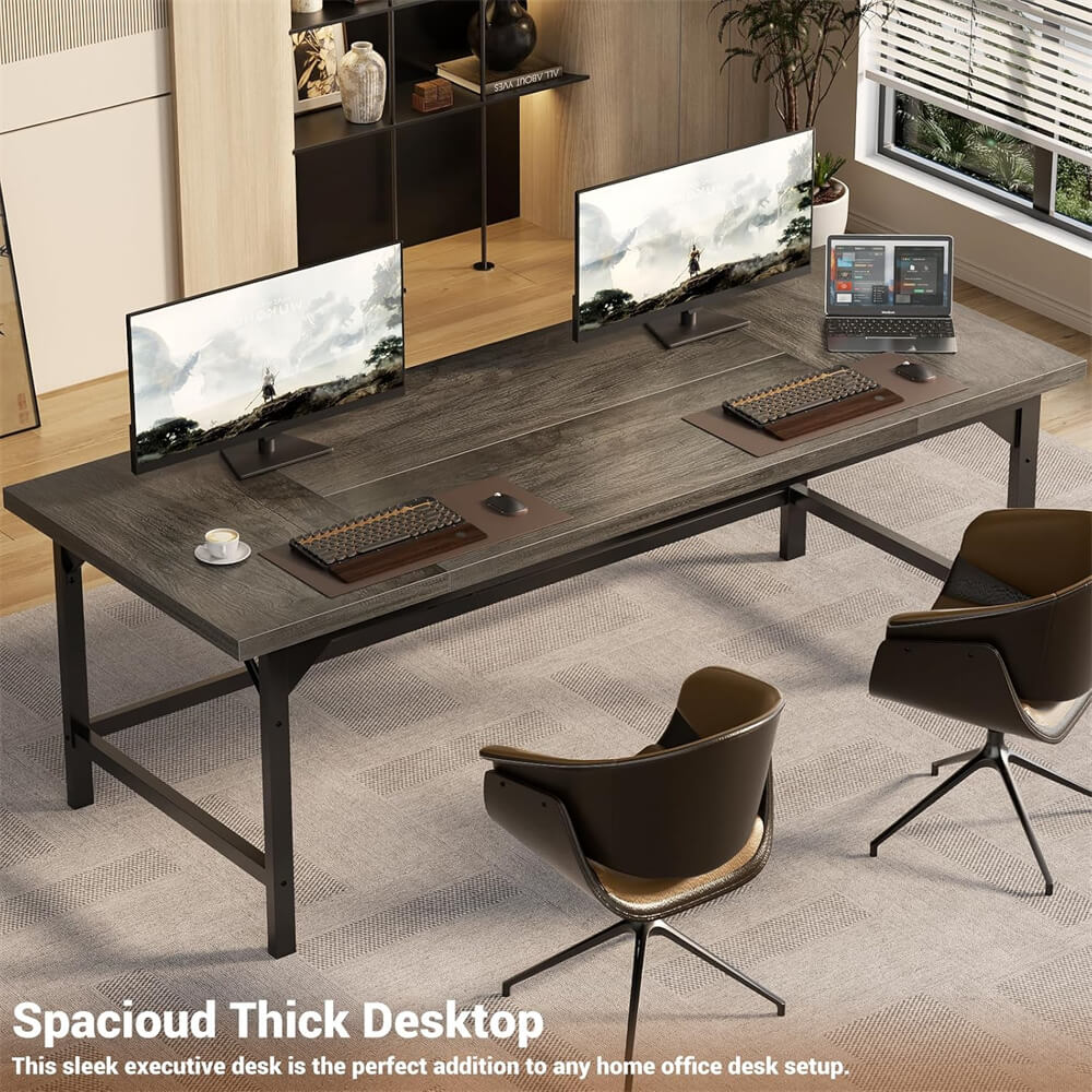 Large Computer Office Desk, 70.8 x 31.5 Inch Extra Long Executive Computer Desk, Heavy Duty 2 Person Desk