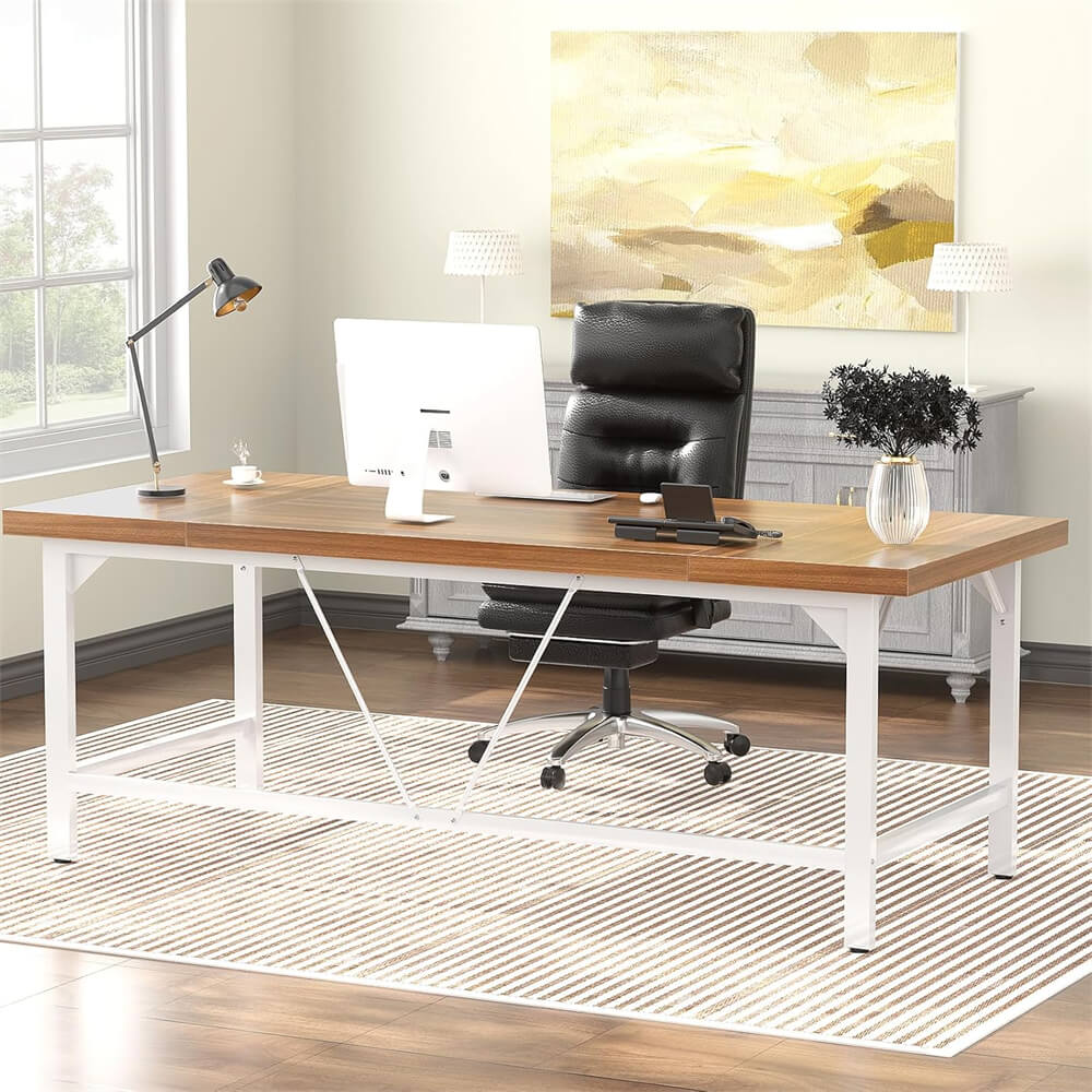 Large Computer Office Desk, 70.8 x 31.5 Inch Extra Long Executive Computer Desk, Heavy Duty 2 Person Desk