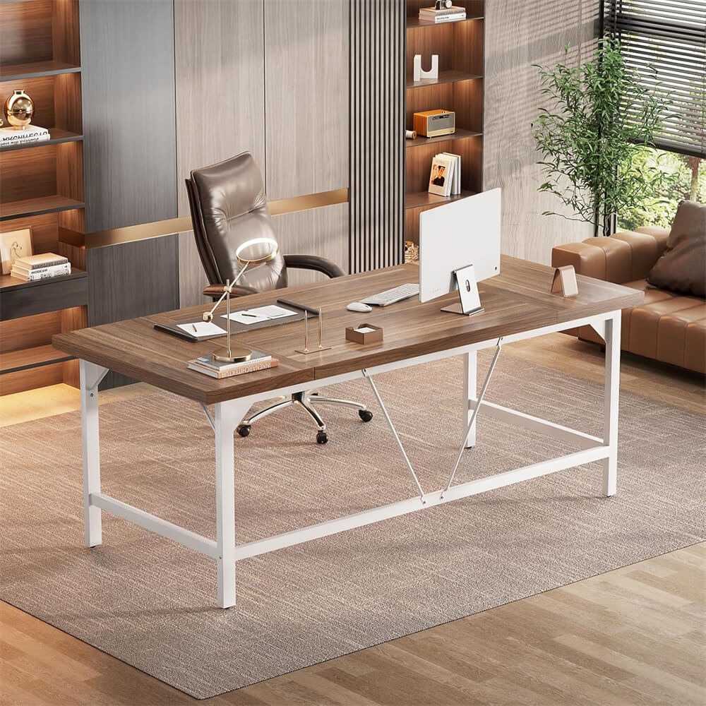 Large Computer Office Desk, 70.8 x 31.5 Inch Extra Long Executive Computer Desk, Heavy Duty 2 Person Desk