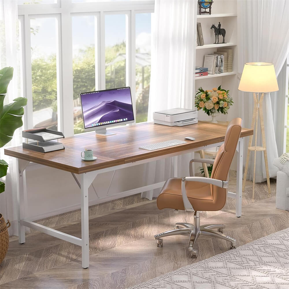 Large Computer Office Desk, 70.8 x 31.5 Inch Extra Long Executive Computer Desk, Heavy Duty 2 Person Desk
