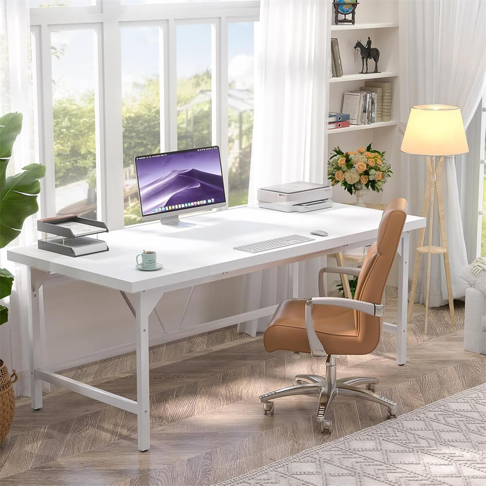 Large Computer Office Desk, 70.8 x 31.5 Inch Extra Long Executive Computer Desk, Heavy Duty 2 Person Desk