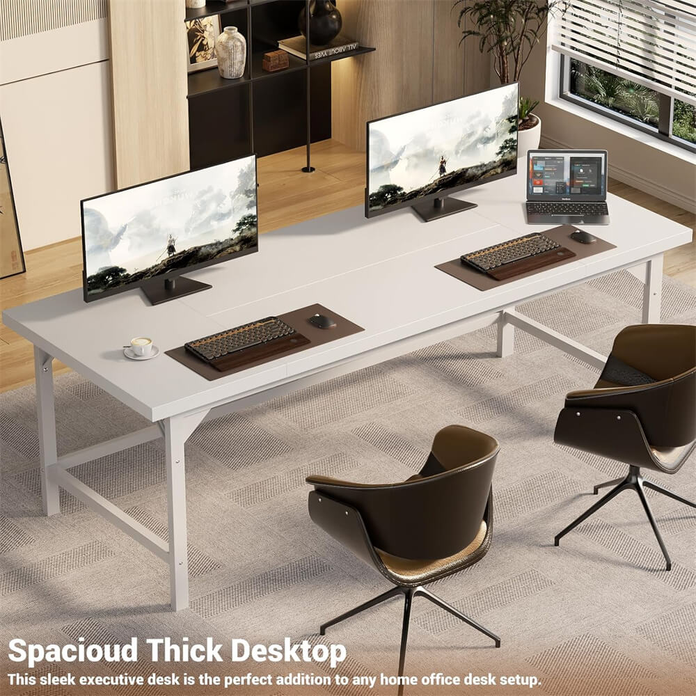 Large Computer Office Desk, 70.8 x 31.5 Inch Extra Long Executive Computer Desk, Heavy Duty 2 Person Desk