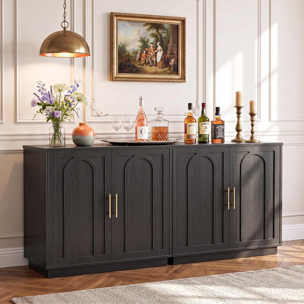 63" W Modern Sideboard Buffet Cabinet with Storage