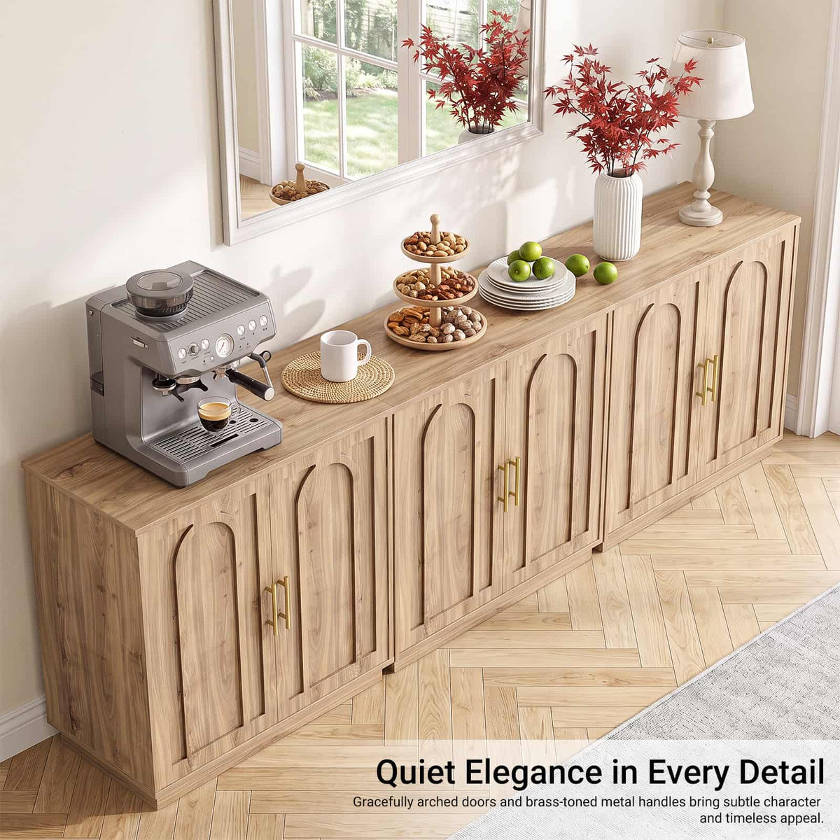 94.5" W Modern Sideboard Buffet Cabinet with Storage