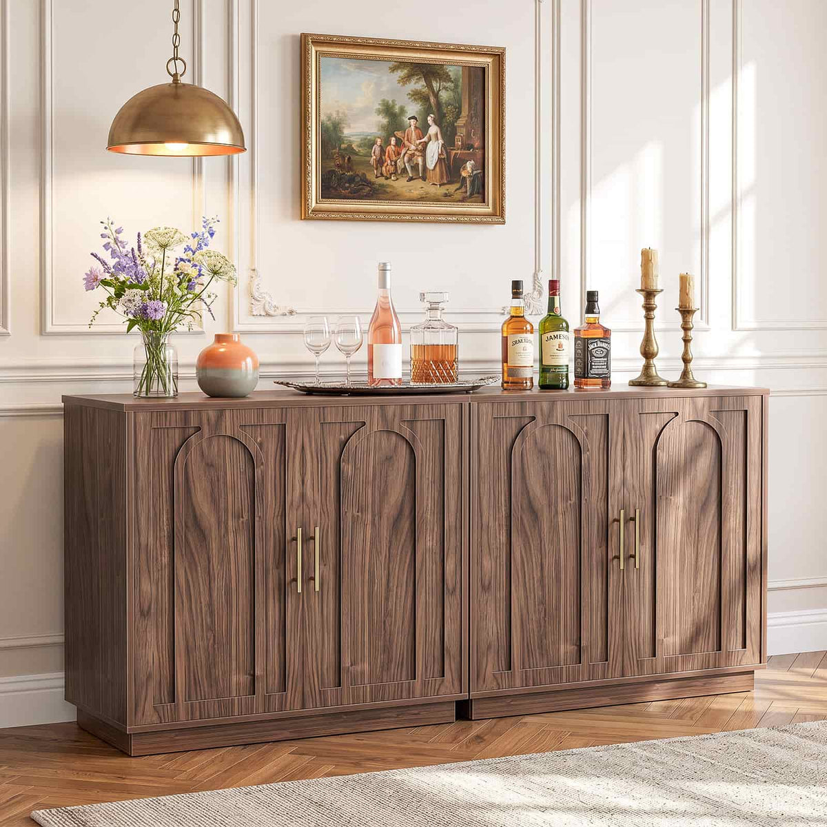 63" W Modern Sideboard Buffet Cabinet with Storage