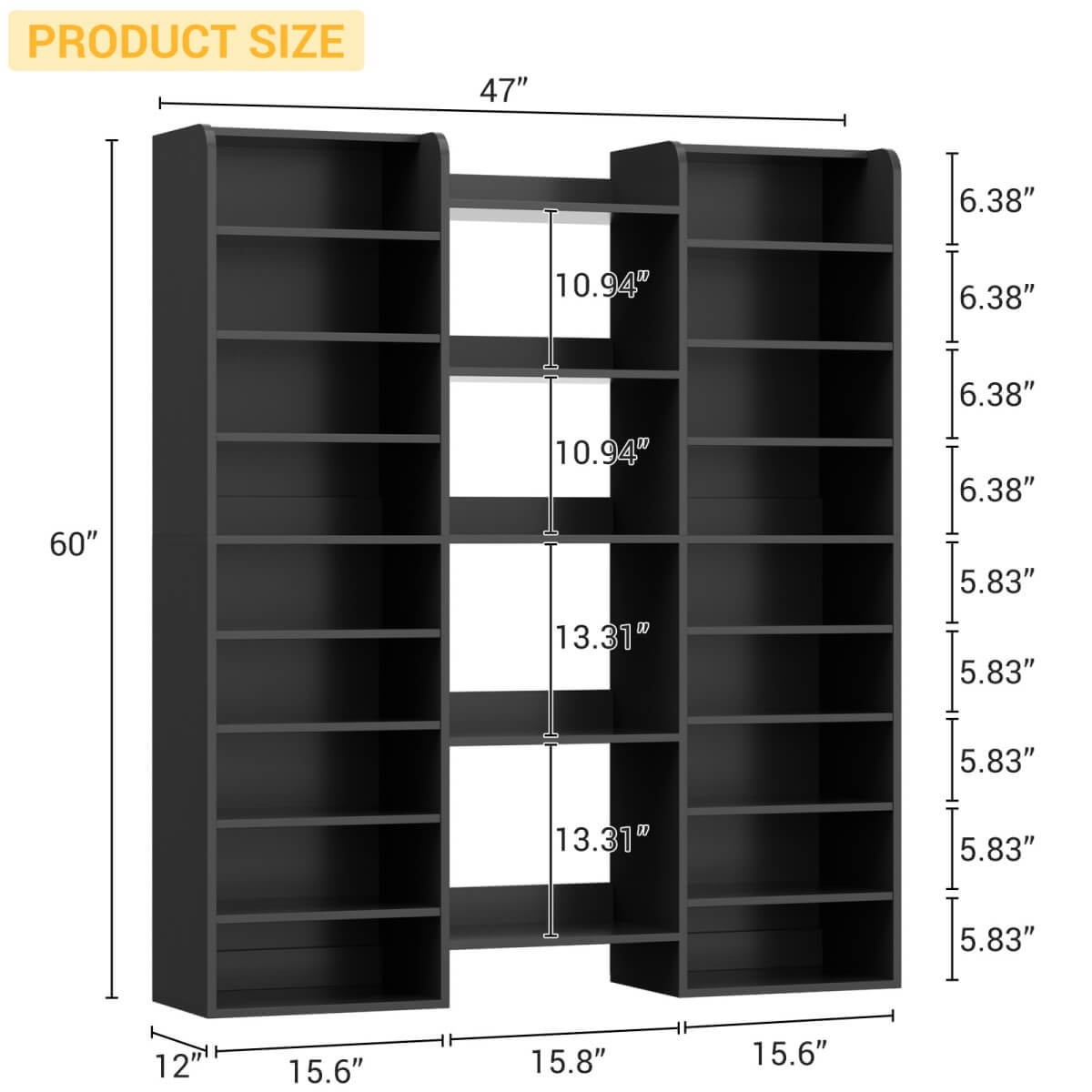 14-Tier Shoe Cabinet, Wood Shoe Storage Organizer for Entryway