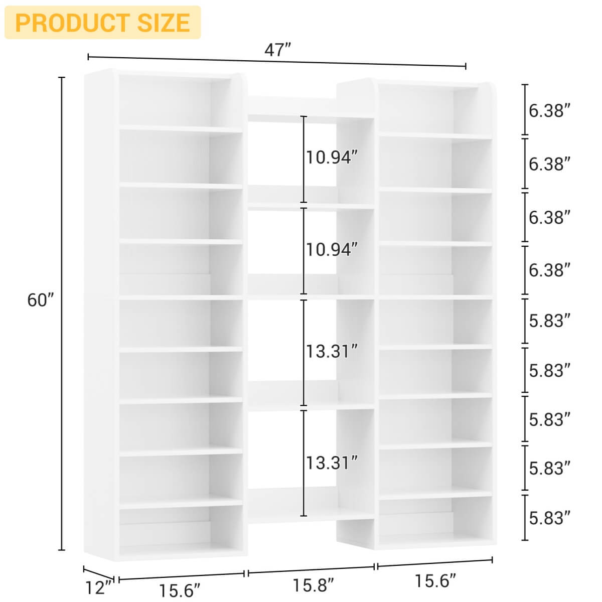 14-Tier Shoe Cabinet, Wood Shoe Storage Organizer for Entryway
