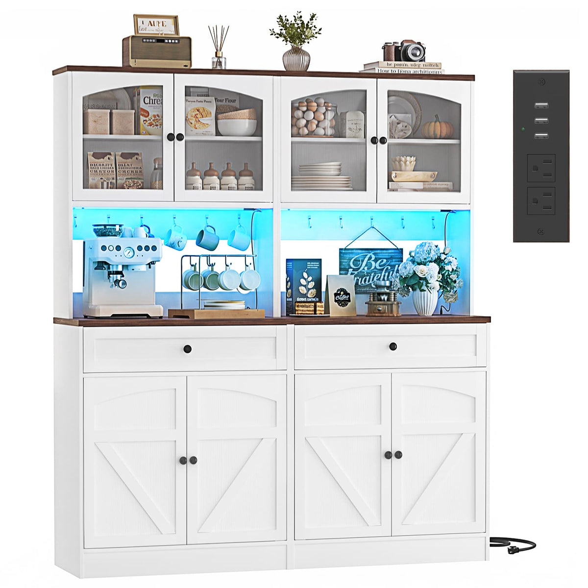 71" Tall Kitchen Pantry Storage Cabinet, Kitchen Hutch