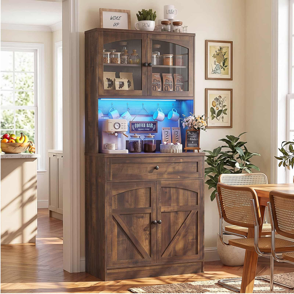 Kitchen Pantry Storage Cabinet with Adjustable Shelves