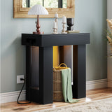 32'' Farmhouse Console Table with Power Outlet and Sensor Light