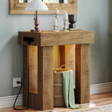 32'' Farmhouse Console Table with Power Outlet and Sensor Light