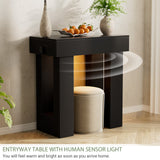 32'' Farmhouse Console Table with Power Outlet and Sensor Light