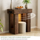 32'' Farmhouse Console Table with Power Outlet and Sensor Light