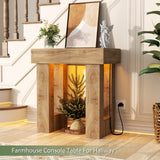 32'' Farmhouse Console Table with Power Outlet and Sensor Light