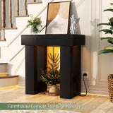 32'' Farmhouse Console Table with Power Outlet and Sensor Light