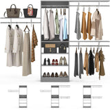 96'' Closet System with 5 Shelves & 3 Ajustable Shelf Towers