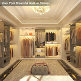96'' Closet System with 5 Shelves & 3 Ajustable Shelf Towers