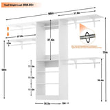 96'' Closet System with 5 Shelves & 3 Ajustable Shelf Towers