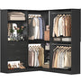 97" Large Modular Closet System, 2500LBS Heavy Duty Wood Wardrobe with 4 Hanging Rods