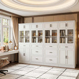 80" Tall Modular Kitchen Pantry Cabinet with Glass Door and Drawers | Large Morden Farmhouse Storage Cabinet