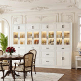 80" Tall Modular Kitchen Pantry Cabinet with Glass Door and Drawers | Large Morden Farmhouse Storage Cabinet