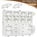 80" Tall Modular Kitchen Pantry Cabinet with Glass Door and Drawers | Large Morden Farmhouse Storage Cabinet