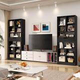 Tall Narrow Bookcase with Drawer, 6-Tier Storage Shelf with Cubes, Slim Bookshelf for Small Spaces, Living Room & Home Office