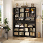 Tall Narrow Bookcase with Drawer, 6-Tier Storage Shelf with Cubes, Slim Bookshelf for Small Spaces, Living Room & Home Office