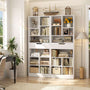 Tall Narrow Bookcase with Drawer, 6-Tier Storage Shelf with Cubes, Slim Bookshelf for Small Spaces, Living Room & Home Office