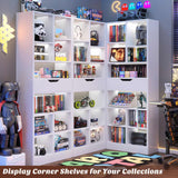 Tall Narrow Bookcase with Drawer, 6-Tier Storage Shelf with Cubes, Slim Bookshelf for Small Spaces, Living Room & Home Office