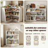 Extendable Ladder Bookshelf, Adjustable & L-Shaped Corner Bookcase, for Living Room, Bedroom & Office