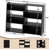 Extendable Ladder Bookshelf, Adjustable & L-Shaped Corner Bookcase, for Living Room, Bedroom & Office