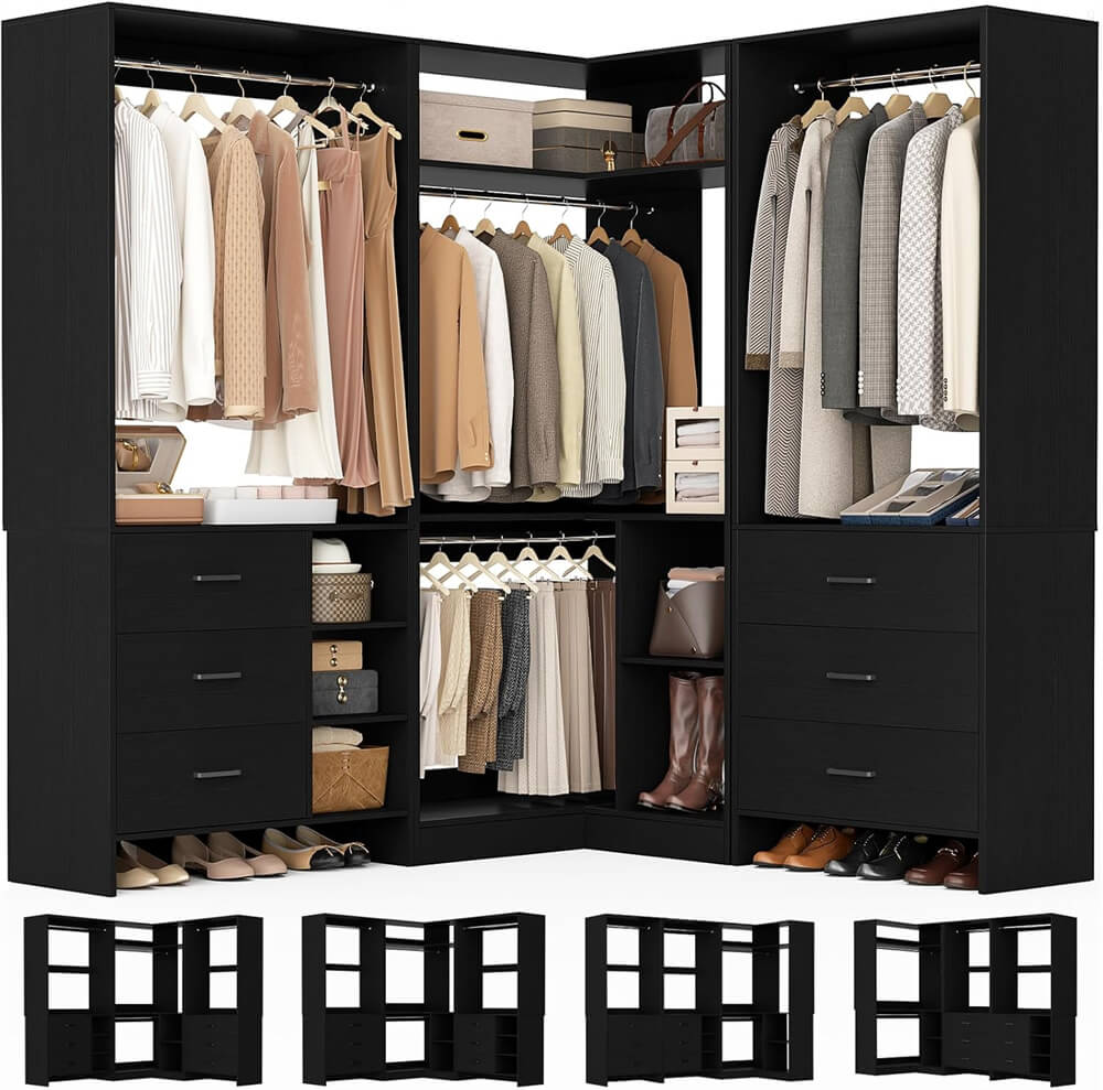 Closet Organizer and Storage System Combination on Unikito