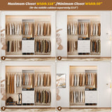 Closet System with 3 Drawers & 5 Hanging Rods, Walk-in Closet System for Bedroom, Closet