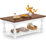 2-Tier Framhouse Coffee Table with Storage