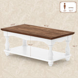 2-Tier Framhouse Coffee Table with Storage