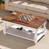 2-Tier Framhouse Coffee Table with Storage