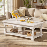2-Tier Framhouse Coffee Table with Storage