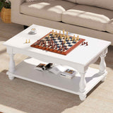 2-Tier Framhouse Coffee Table with Storage