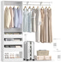 60'' Closet System with 3 Wooden Drawers & Hanging Rods, Heavy Duty Closet Organizer for Small Space