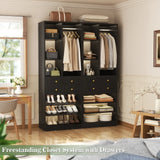 28-Inch Freestanding Closet Organizer with 2 Drawers and Shelves